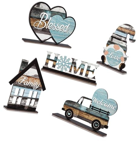 Snorvixre Farmhouses Family Blessing Plaque en bois avec lettres de l'alphabet pour la maison, les mariages, les fêtes, les accents en bois