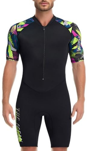 Mens Swimwear Men's 2-Piece Swimsuit Short Sleeve Rash Guard Sets Swim Trunks with Matching Rash Guard Shirt Comfortable Beach Swimsuits
