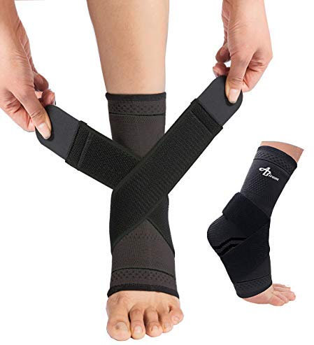 ABIRAM Sport-Sprunggelenkbandage einstellbar: Stabilität & Bequemlichkeit | Beidseitig für Linken/Rechten Fuß | Aktiver Schutz bei Verstauchung, Achillessehne & Plantarfasziitis (Fußball, Laufen)