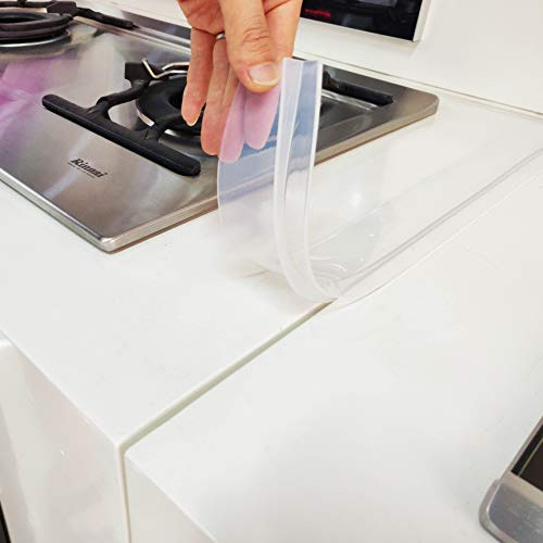 Stove Counter Gap Cover, 2PACK Kitchen Silicone Oven Gap Filler – 21 Inches Countertop Strips Gap Guard, Easy to Clean (Clear)
