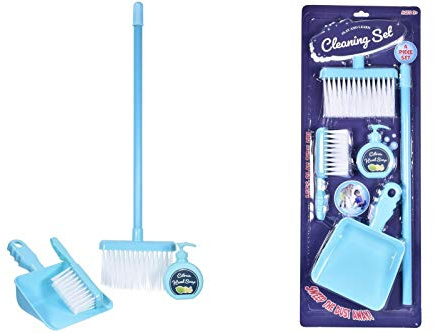 Mantraraj 4 Piece Play Pretend Tidy Up Cleaning Set Kids Plastic Dustpan Brush Cleaning Toys Gift