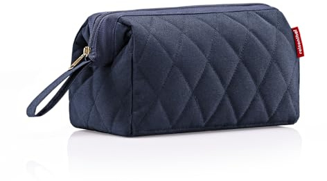 reisenthel travelcosmetic rhombus midnight gold - borsa per cosmetici da viaggio forte, robusta e pratica, cinghia a mano, materiale idrorepellente