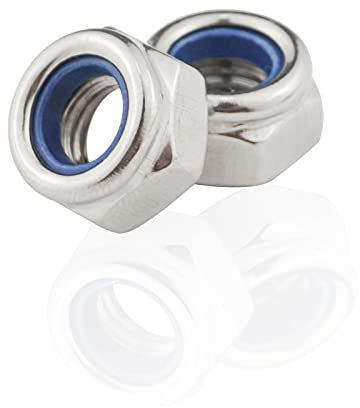 Muttern M6 Edelstahl A2 V2A, MeHurr 30 Stück Selbstsichernde Muttern, Sechskantmuttern Sicherungsmuttern DIN 985, Mutter Rostfrei, Niro Stoppmuttern für Schrauben