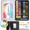 Niserelesa 48 Set Aquarelle, Kit de Peinture pour Débutants et Passionnés, Boîte en Métal, Crayon à Dessin, Pinceaux, 8 Papiers, Haute Qualité, Se Mélange Bien