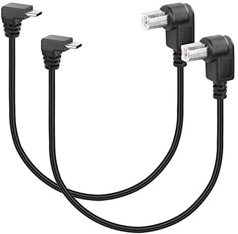 SinLoon USB-B-auf-USB-C-Druckerkabel, 2 Stück, USB2.0-Typ-B-auf-Typ-C-Kabel, kompatibel mit Drucker, MIDI-Controller, MIDI-Tastatur und mehr (Type B (left))