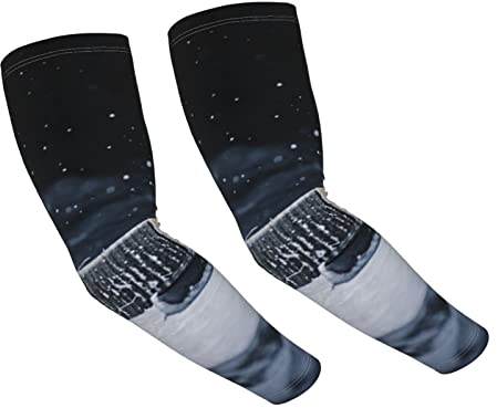 Hockeyschläger-Aufdruck für Erwachsene, Eisseide, ultradünn, Sonnenschutz, Armabdeckung, Sommer, Sonnenschutz, Schutzhülle (2 Paar), Schwarz , Einheitsgröße