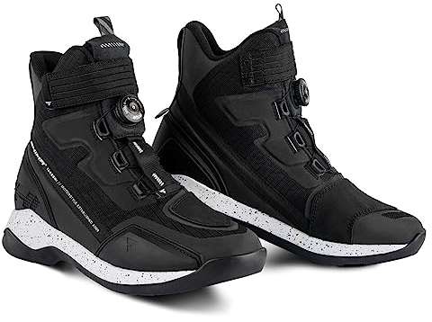 SHIMA TAKESHI VENT, Zapatos de Motocicleta para Hombres - Transpirables, Zapatos de calle reforzados con sistema de cierre ATOP, Suela antideslizante, Mango de cambio de marchas (Negro, 45)