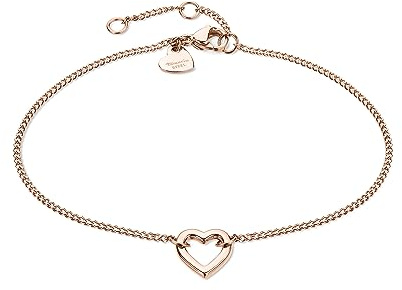 Tamaris Armband für Damen aus Edelstahl mit Herz-Anhänger, Frauen Armschmuck größenverstellbar und wasserfest