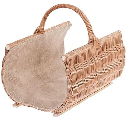 e-wicker24 Alles aus Weide Cesta Portalegna da Interno in Vimini Porta Legna da Interni Fatto a Mano Cesta in Vimini per Legno Cestino per tronchi Ceste per Legna da Interno