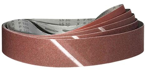 Klingspor Lot de 5 bandes abrasives 100 x 1220 mm Grain 40/60/80/120/180 pour ponceuse à bande, pour ponceuse, lime, affûtage et dérouillage