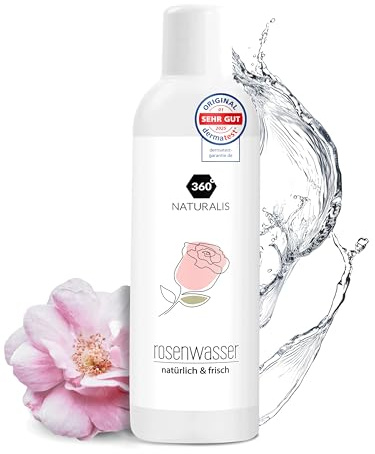 360Naturalis® Rosenwasser 200ml - Gesichtswasser zur Gesichtsreinigung & Gesichtspflege - 100% Natur