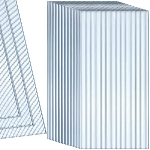 Hotop Polycarbonat-Gewächshausplatten, 122 x 60 x 60 cm, doppellagige Polycarbonatplatten, wasserdicht, UV-geschützt, Polycarbonatplatte, Wellkunststoff, Dachplatten, Gewächshaus-Ersatzabdeckung (18