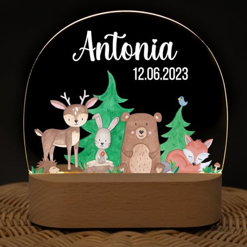 wunderwunsch® - Personalisiertes Nachtlicht für Babys - Individuelle Nachttischlampe für Kinder - Personalisierte Geschenke Kinder - Babygeschenk - Geschenk zur Geburt
