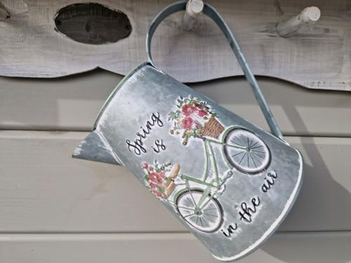 Arinosa Kanne Zink Dekokanne Shabby Spring is in The air 20x13xH17,5cm