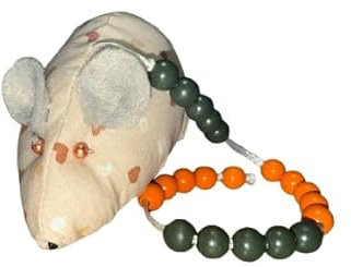Rechenmaus bis 20 Sterne apricot - Supersüße Zählmaus: Hand Genäht & Reißfest - Alternative zu Rechenkette für Grundschule Mädchen Jungen - Schultüte Mäppchen Zählkette Schulkind Rechenschieber