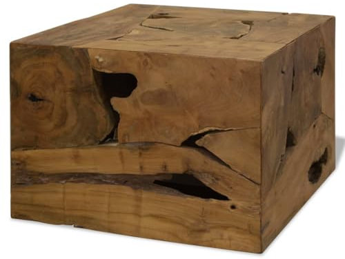 BUKSCYJS Couchtisch kleine Zimmer, Sofatisch, Wohnzimmertisch Couchtisch Echtholz 50 x 50 x 35 BraunFür Wohnzimmer, Schlafzimmer, Büro, Eingang, Korridor
