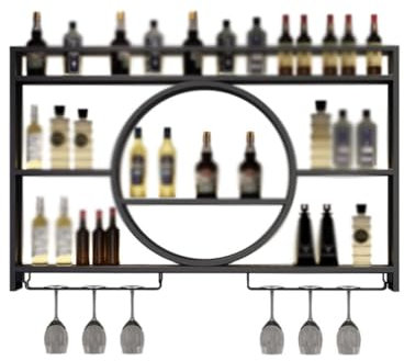 Weinschrank Bar Weinregal Eisen Wandmontierter Weinschrank Lagerregal Wohnzimmer Restaurant Rotwein-Präsentationsregal Weinregal (Farbe: B, Größe: S100cm)