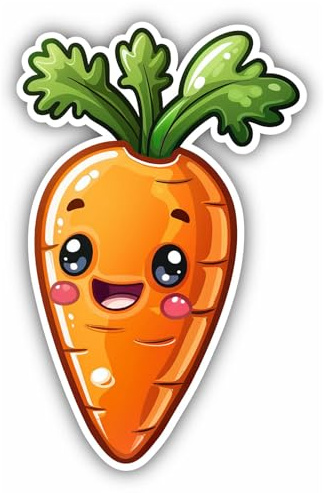 Samunshi® Süße Kawaii Möhre Karotte Sticker Anime Autoaufkleber für Motorrad Fahrrad Roller oder Auto Sticker Fahrrad Mtb Mountainbike Rennrad Comic Cartoon Retro Aufkleber 6x10cm