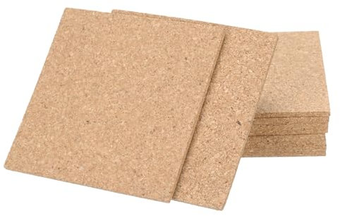 QUARKZMAN 30pz 3mm Spessore Sughero Sottobicchiere per Bevande Quadrato Sughero Sottobicchieri Assorbente Legno Bevanda Sottobicchieri per Tazza Tazzina Ufficio Casa 4 x 4