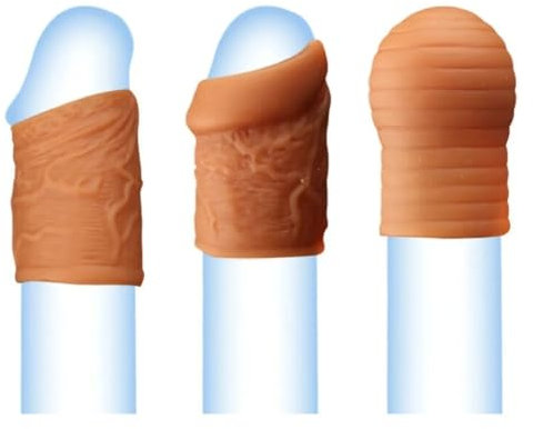 3pcs Silicone Fore-Skin Penis Cock Ring Sleeve Extension Prolong Delay Sex Toy for Men