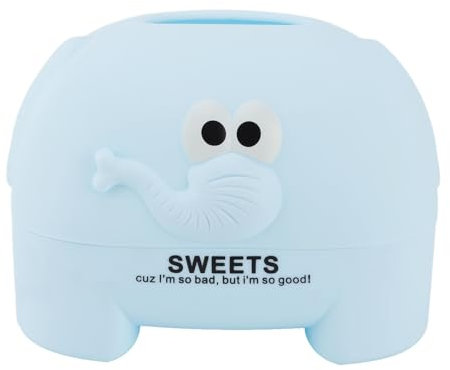 Kosmetiktücherbox, Feuchttücher-Box Rechteckiger Taschentuchspender Papierhandtuch Box Feuchttücher Box Taschentuchspender Tücherbox für Home Office Auto Dekoration (Blauer Elefant)