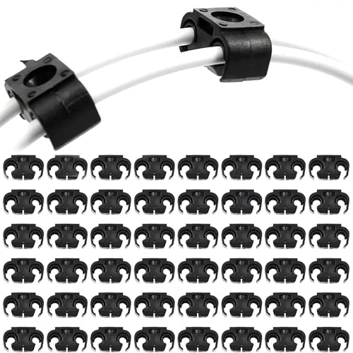 50er Set Auto Bremsleitung Clip Halter - Schwarz, Kunststoff, Doppelclip, Automobilzubehör