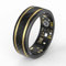 Bague intelligente pour homme et femme - Bague intelligente Android - Suivi du sommeil - Fréquence cardiaque - SpO2 - Calorie - Distance - Podomètre - Noir et doré