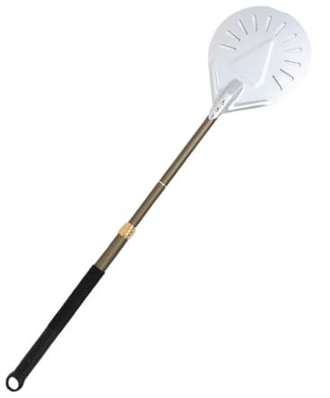 Pelle à pizza réglable avec long manche rond en aluminium anodisé dur pelle à pizza antiadhésive pour la cuisson, outil de cuisson idéal pour la pizza (gris 20,3 cm)