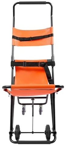 Silla de escalera plegable para escaleras con cinturones de seguridad, silla de ruedas de aluminio con 2 ruedas, elevador de escaleras portátil, ambulancia, bombero, evacuación para personas mayores
