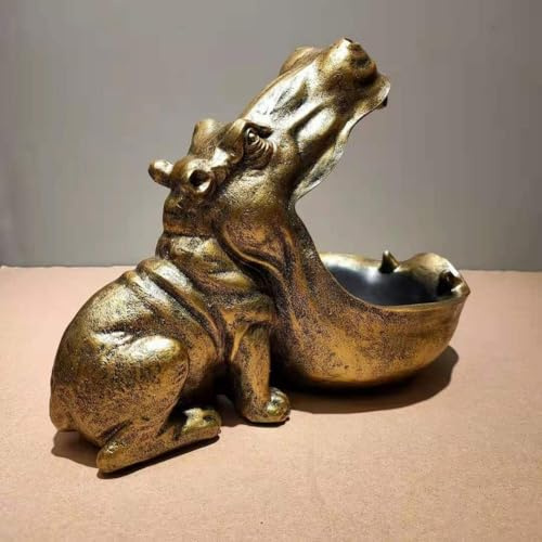 Key Bowl for Hallways Hippo Candy Dish 8in Wide Mouth Resin Funny Candy Dish Candy Bowl Holder Home Decor Key Holder Jewelry Tray Key Fob Halloween Candy Bowl Weired Gift