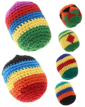 YARNOW Gehäkelte Jonglierbälle Für Kinder 6 Bunte Gestrickte Sitzsäcke Motorikförderndes Wurfspielzeug Für Kindergarten Und Spiel