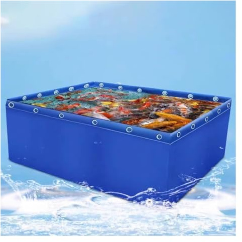 Tela in PVC per acquario, piscina e laghetto con valvola di scarico, serbatoio temporaneo per tartarughe Koi e pesci di acqua salata, telo di stoccaggio dell'acqua per laghetto dei pesci