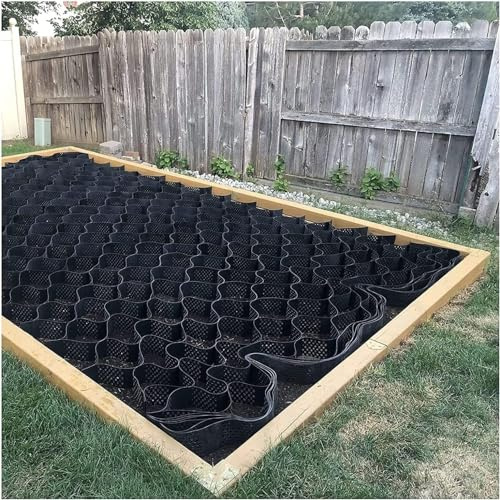 Caillebotis en plastique Grilles de gravier de stabilisateur de grille de mur de soutènement de jardin, stabilisateur de grille au sol for les allées raides de voies de jardin d'arènes extérieures Cai
