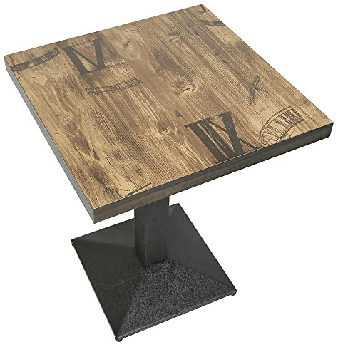 Belfoyer Küchentisch 60x60x75 cm, Kleiner Esstisch Quadratisch aus Holz und Metall, Bartisch Stehtisch Bistrotisch für Küche, Wohnzimmer, Balkon, Esszimmer oder Café(WX182)