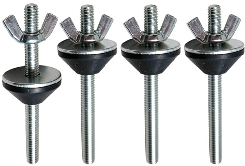 4 Sets M6x70mm Non-Slip Toilet Seat Hinge Repair Kit Stainless Steel Bolts | Conical rubber washers for wobble-free fit, corrosion-resistant for bathrooms, tool-free install for bottom-mount fittings