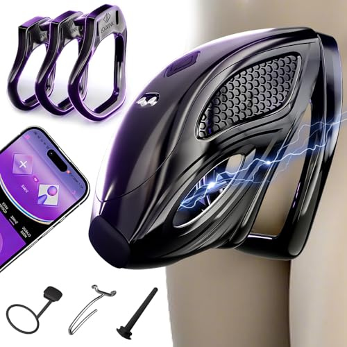 Seckoe BDSM Peniskäfig mit Estim, Chastity Cage Männer, Keuschheitsgürtel für Herren, Cock Cage mit App-Steuerung, 10 Modi Elektrostimulation, Anti-Escape Design, Penis Plug für erotische Kontrolle