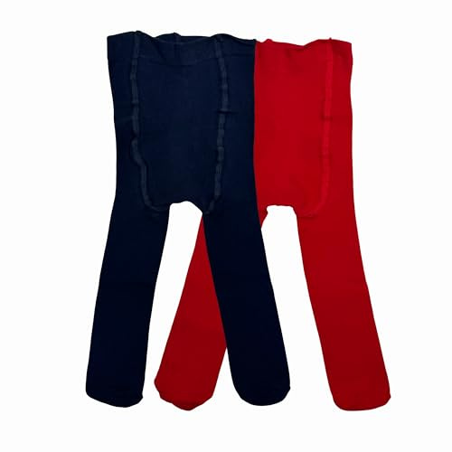LEON D'ORO Collants pour bébé fille en coton 6 mois 12 mois 18 mois 2 paires Made in Italy, ASS TU3 2 paires, 12-18 mois