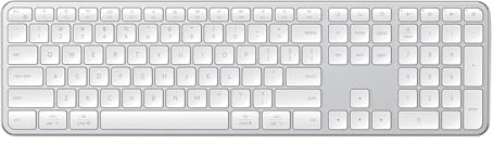 SATECHI Teclado Bluetooth Slim EX3 con Keypad Numérico, QWERTY US, Plata