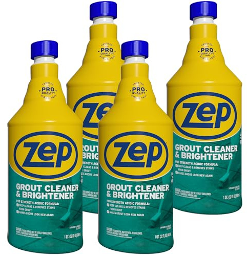 Zep Grout Cleaner and Brightener - 32 Ounce (1 Bottle) - ZU104632 - Deep Cleaning Formula Removes Old Stains From Grout (Pack of 12)