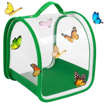Bellanova 20 cm Jaula para Insectos Transparente, Plegable | Para observación breve y cría de mariposas, insectos, casa, escuela y jardín