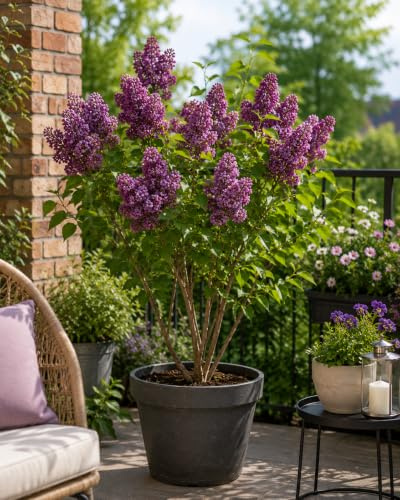 Syringa vulgaris 'Amethyst' Edel-Flieder ca. 100 cm – Duftflieder mit violett-lila Blüten, winterharter Blütenstrauch, bienenfreundliche Gartenpflanze für Beet, Hecke & Solitär
