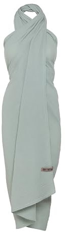 Knit Factory - Liv XL Schal/Pareo - Multifunktionales Musselintuch als Strandtuch und XXL Schal - Sommer Handtuchkleid für Damen - 100% Bio-Baumwolle - Vintage Green