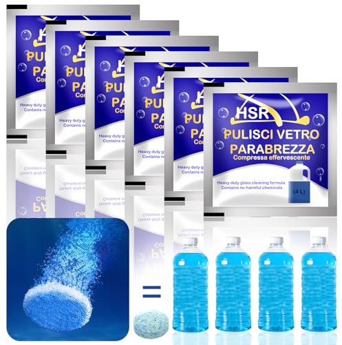 200 L Pastiglie Lavavetri Effervescenti, 1 Compressa Equivalente a 4 litri di Concentrato e Diluente lavavetri, liquido lavavetri Auto, lavavetri Auto, liquido Tergicristalli Auto(50 Pezzi)