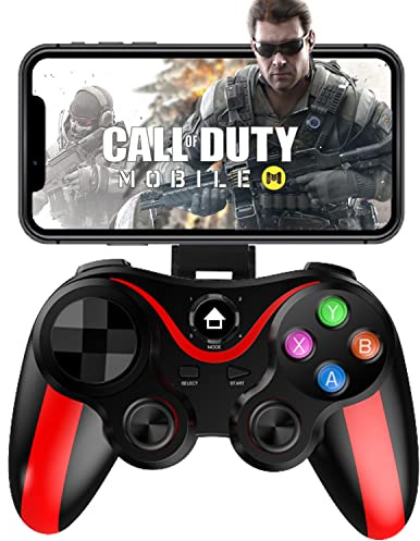 Mobile Game Controller für iOS/Android, Arvin Bluetooth Gamepad mit Halterung für iPhone 14/13/12/11, für Samsung Galaxy/Huawei/Xiaomi/Google, perfekt für Call of Duty Mobile-Red
