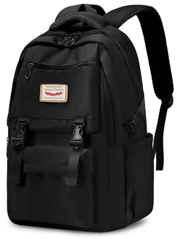 Cufar Schulrucksack Teenager Jungen Mädchen Schwarz Schulranzen Black | Schulrucksack Teenager Jungen Mädchen 5.klasse Schwarzer School Bag Laptop Schulrucksäcke Schultaschen Herren Black