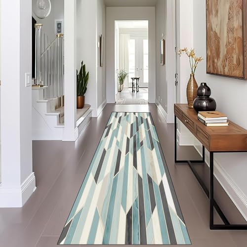 HOKXUAN Teppichläufer Läufer für Küche 110 x 240 cm rutschfest Polyester Anpassbar Anti Ermüdungsmatte Küchenläufer in Vielen Größen für Küche, Flur, Wohnzimmer, B