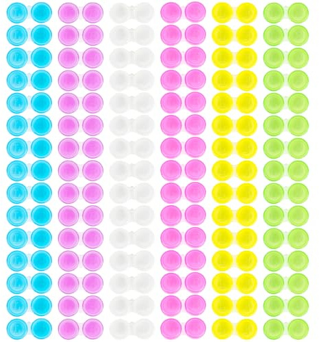 Spaluck 90 Pcs Mini Contact Lens Cases Cute Colorful Contact Lens Holder Box Transparent Contact Cases Bulk Left/Right Portable Eye Contact Lens Container for Travel, 6 Colors