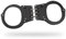 Esposas Policiales Reales - Grilletes de Seguridad de Bisagra con Seguro - Apertura con Llave - Fabricado en Acero Inoxidable - Incluye 2 Llaves - Color: Negro - Shoke