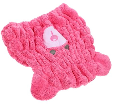Haartrocknungshaube für Kinder aus Coral Fleece, Saugfähig | Kleines Cartoon Design, Angenehm für Haut, Praktisch für Reise und Zuhause, Schnell Trocknend, Leicht zu Tragen