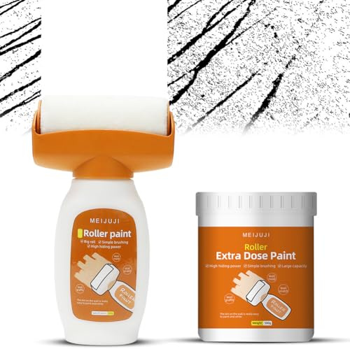 Väggfärg, vit skoter, 1 000 g, väggreparationsrulle, väggfärg, vit, reparationsfärg, vit, rulle med väggreparationspast, väggreparation, rullbyst för väggrepor, graffitisprickor, fläckar